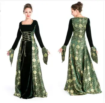 Cadılar Bayramı havai fişeklere İçin kadının Rönesans Ortaçağ Gotik Uzun Elbise Kostümleri Çingene Kilisesi Notre Dame Cosplay Elbise