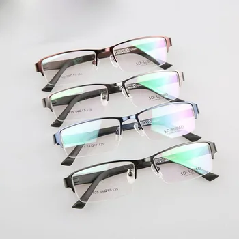 Erkekler Yarı-çerçevesiz Metal Gözlük Mans İş EV0304 Erkek Optik Gözlük Çerçevesi Miyop Gözlük