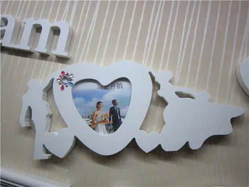 Kişiselleştirilmiş düğün dekorasyon yapay ahşap harf Fotoğraf Çerçevesi kullanmak ser duran ahşap harf ve 3D Ahşap duvar çıkartmaları