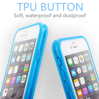İPhone 7 Dava için iPhone 7 İçin 360 Tam Koruyucu Ultra İnce Yumuşak TPU su Geçirmez çanta 6 Artı 6 Artı 5 5S Telefonu Durumlarda Yüzme