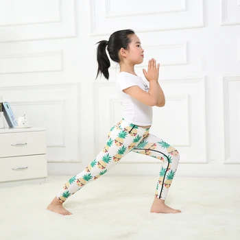 Aşk Kıvılcımı Sevimli Ananas 6-12 T Çocuk Koşu Spor Tozluk Çalışan Çocuklar Yoga Spor Dans Pantolon Yazdır