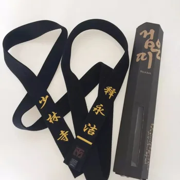 1.8 yüksek quilty siyah İŞE ITF MOOTO Tekvando kemer Nakış pamuk kemer taekwondo ıtf taekwondo kemer Özel nakış-3.4 m