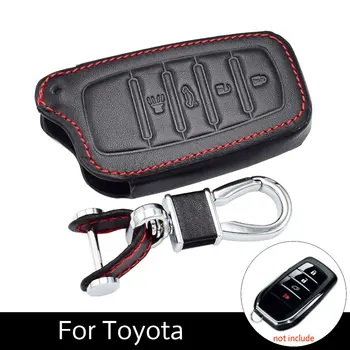 ATOBABİ 4 Düğme Toyota Fortuner Gör Rav4 Highlander Taç Akıllı Anahtar Anahtarlık Fob Araba İçin Stil Anahtarı Kapak Kılıfları Deri-