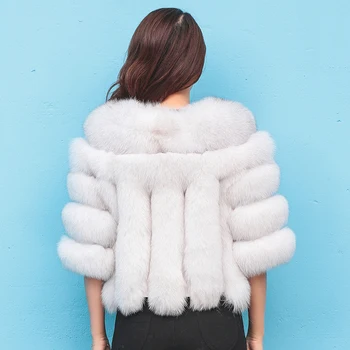 S-3XL artı boyutu Kış Yeni moda marka Sahte tilki kürk ceket kadın sıcak dikiş kalın Faux kürk wj986 ücretsiz kargo