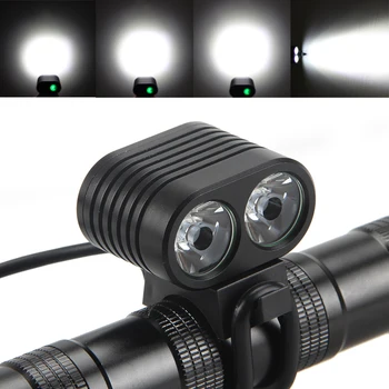 Su geçirmez 5000LM 2x T6 1 Far Bisiklet Işık Şarj Edilebilir Pil+2 Kafa Bandı ile Ön Bisiklet Işık LED