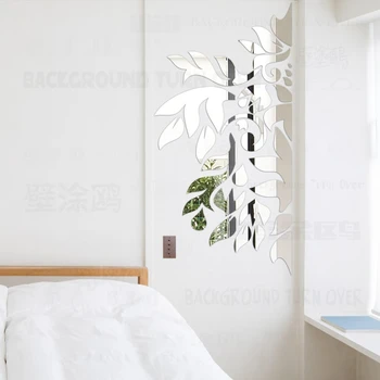 Bahar Doğa Ağaç Dekoratif Ayna Duvar Çıkartmaları 3D Oturma Odası Yatak Odası Ev Duvar Dekoru Kapı Döşeme Buzdolabı Sticker R193