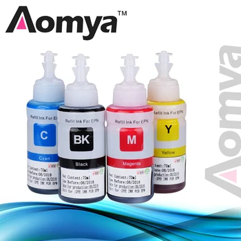 Aomya Yazıcı mürekkep Dolum Mürekkep Epson L355 L19 Samsung L200 L210 A300 L120 L130 L1300 L220 L310 L365 L455 için 70ml Uyumlu Kit