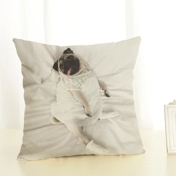 Yastıklar ile dekore edilmiş evleri yeni kıyafetler köpek serisi pamuk keten yastık setleri yastık