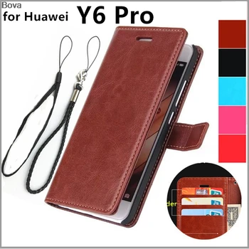 5.0 Pro Huawei Huawei Y6 Y6 için Pro kart tutucu kapak kılıf-inç deri telefon kılıfı ultra ince cüzdan kılıf kapak kılıf