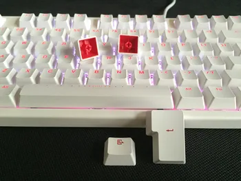 OEM Cherry MX kırmızı kelime 108 ANSI düzeni Kalın ABS Çift atış Keycaps Mekanik Oyun Klavyesi Anahtarları