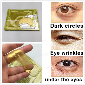 2 adet/lot Tatlım Kristal Kollajen Göz Maskesi Göz bandı Koyu Halkaları Şişlik Anti-Aging Beyazlatma Cilt Bakımı Anti Yamalar - -