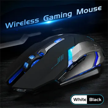 Yüksek Kaliteli Şarj edilebilir X7 Kablosuz Fare Yeni USB Aydınlatmalı Sessiz Mouse Ergonomik Oyun Mouse, Siyah