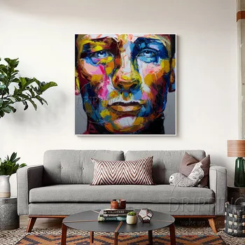 Tuval Zengin Renkler mükemmel Sanatçı Saf El-boyalı Soyut Yüksek Kaliteli Daniel Craig yağlı Boya yağlı Boya Figür