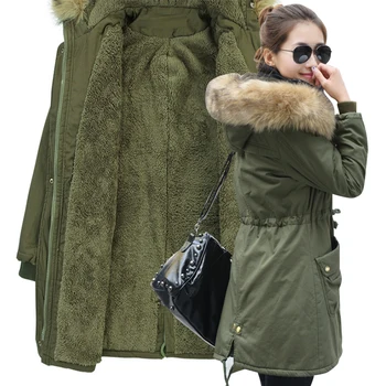 Kış ceket kadın ceket kadın giyim kış ceket pamuk kürk yakalı parkalar artı boyutu M yastıklı kapüşonlu 4XL wadded-