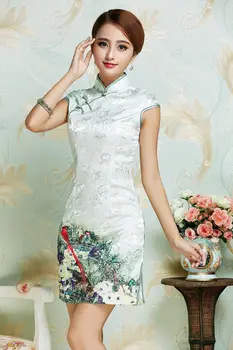 Şangay Hikaye 2018 Karışımı Pamuk Qipao Elbise geleneksel Çin kıyafetleri oryantal elbiseleri Çin qipao 14 Tarzı