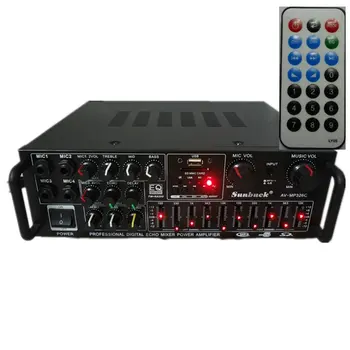 EQ denkleştirme ile 220V-240 V 2+2 SUNBUCK AV-MP326C Profesyonel dijital YANKI karaoke amplifikatör MİKSER amplifikatör Ev