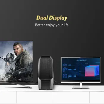 Ugreen Displayport DP Erkek Kablo Adaptör bağlantısı İçin Dizüstü Masaüstü Tablo PC İçin Dönüştürücü Adaptör HD Erkek VGA