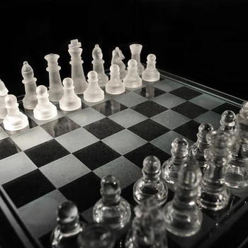 25*25cm K9 Cam satranç orta güreş Ambalaj Uluslararası Satranç Oyunu Uluslararası Satranç takımı