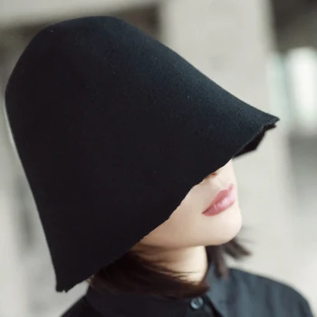 [EAM] 2018 yeni bahar düz renk Siyah fishmen şapka kadın tüm-maç moda gelgit