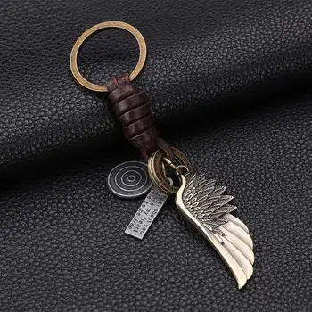 Yeni Yaratıcı Vintage Alaşım Baykuş Anahtarlık Anahtarlık Anahtarlık Deri Araba Kanat Tutucular Anahtar Araç Anahtarları İK Uçak Angel Punk