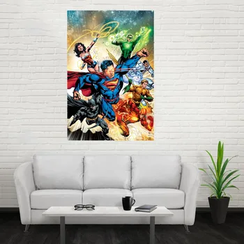 Güzel Superman Poster Özel Saten Poster Baskı Kumaş Kumaş Duvar Poster Baskı İpek Kumaş Baskı Poster