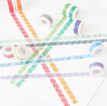 12 Adet/lot Sevimli Şeker Renk Gökkuşağı Washi Bant Yapışkan Bant DİY Sticker Etiket Maskeleme Bandı Kapakları
