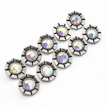 Kadın Bilezik Metal Bilezik Snap için 5 Renk 10 adet/lot Kristal Taslar 12mm Metal Çıtçıtlı düğme Küpe