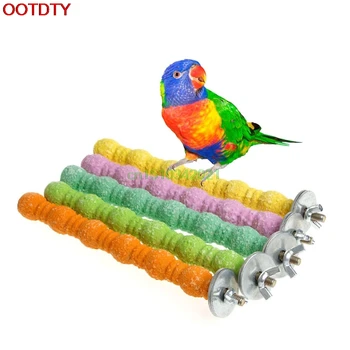 Büyük Kuş Oyuncaklar Renkli ahşap Zımpara Taşlama Sultan papağanının Kafesi Papağan Stand Papağan Çiğnemek stand