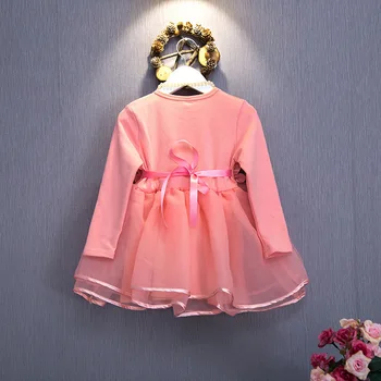 2017 kış yeni Doğan Süslü Elbise Bebek Elbiseleri Kız Elbiseleri Uzun Kollu Parti Düğün Tasarımları 1 Yıl Doğum günü Elbiseler