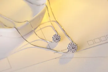 Sıcak satmak moda parlak kristal Shambhala 8mm (10+) 925 gümüş'pendant kolye kısa zincir takı kutusu hediye bayanlar
