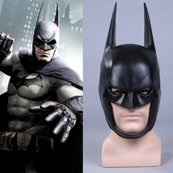 Film Batman Arkham Superman Bruce Wayne Cosplay Kask Halloween Süslü Yumuşak PU Maskesi Yetişkin 1. The Dark Knight:1 Vizyon Sahne