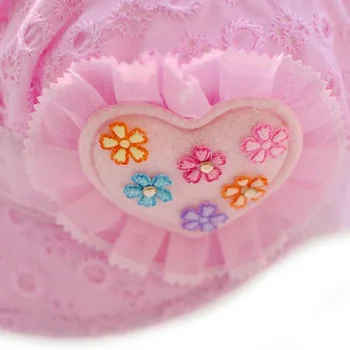 Dantel Kız Bebek Kalp Çiçek Kız Yaz Şapka Pamuk Katı Güneş Şapka Kapaklar Fotoğraf Yeni Doğan Bebek Kız Giyim Aksesuarlar