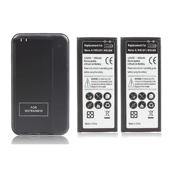 Samsung Galaxy Galaxy Note4 2x 1800mah Pil için 4 N9100 N910F N910H Telefon Ticari Batarya Pil+USB Şarj Cihazı Not