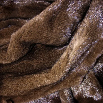 Yüksek kaliteli koyu kahverengi giysi vizon kürk deri gerçek doğal Vizon kürkü tabaklanmış