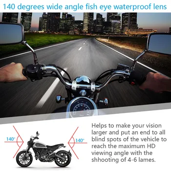 Fodsports 3 İnç DV168 Motosiklet Motosiklet DVR Video Kaydedici Çift Dush Lens Kameralar Cam Gece Görüş Motosiklet Kamera Dash