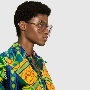 Büyük Boy HBK Marka Tasarımcı Seksi Vintage Kare Büyük Kare Lüks Güneş İnci En Kaliteli Gözlük Oculos İle Gözlük güneş Gözlüğü