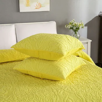 CHAUSUB Bitki Liflerinin Ramine Kumaş Yorgan güçlü Nakış Yorgan Yatak Örtüsü Yumuşak Kapitone yatak örtüsü Yorgan King Size Sarı Set