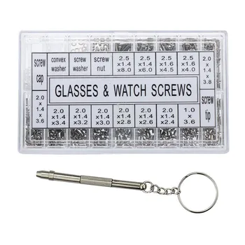 1000pcs Set Kitleri Mikro Gözlük güneş Gözlüğü Gözlük İzlemek İçin Paslanmaz Çelik Fındık Tornavida Tablet Vidalar Onarım Aracı Telefon