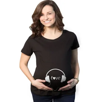 2017 Komik Rahat Hamile Hamile T Shirt Kadınlar Hamile Kadınlar İçin Rahat Hamilelik Kıyafetleri Gravida Pamuk Vestidos Tee