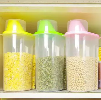 Ekstra Büyük Sızdırmaz Kavanoz, Gıda Konteyner Plastik Kutu Depolama Tankı Kuru Gıda Saklama Kutuları 2 Adet/Lot Tahıl
