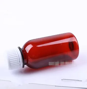 İlaç şişesi ücretsiz Kargo 100 ml Palmiye Kırmızı Plastik Lucifugal Boş Şişe Bir ölçek Şurup conta Uçucu yağ kavanoz kapağı