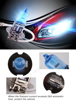 S&D H3 55W 12 V Far Xenon Ampuller Halojen Işık Kaynağı Çalışan Lamba gündüz farı Gündüz Sürüş Süper Parlak Beyaz Araba Sis Işık Dolu