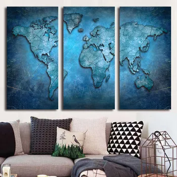 Baskılı Mavi harita Soyut Resim Tuval Baskı oda dekor baskı poster resim tuval Ücretsiz kargo/ny-5715