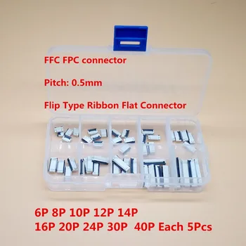 50pcs FFC FPC Bağlayıcı 6/8/10/12/14/16/20/24/30/40 Pin Alt Kontak 0.5 mm Tipi Filp Kapaklı