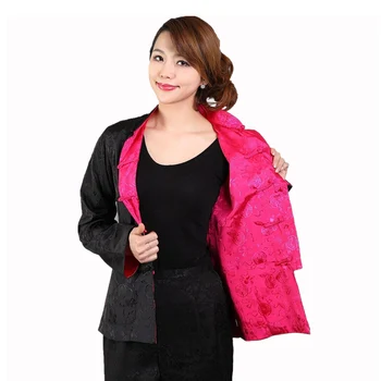 İki yan giymek Çin geleneği Kadın Ceket Gömlek MN0096-1 XXXL S
