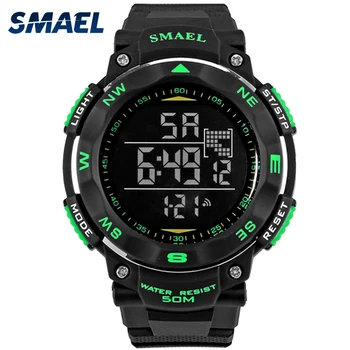 Moda Erkek SMAEL Marka Dijital WS1235 İzle Askeri Erkek Saat Kol saati 50m su Geçirmez Dalış Spor LED Watch Saatler