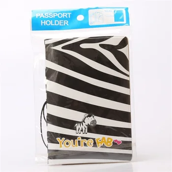 14*9.6 2017 Karikatür Zebra çizgili Seyahat Pasaport Kapağı,İş KİMLİK Kartı Çanta,PVC Deri Kredi Kartı Sahibinin cm