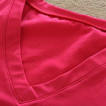 -Boyun Uzun Kollu T Gömlek 16 Renk Sonbahar Yeni Kadın V Moda Kış Yüksek Elastik Alt Kadın T-shirt Kargo Ücretsiz SY686
