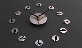 Yeni Varış EVA sticker 30CM-70CM Oturma Odası duvar saati büyük dekoratif 3d diy duvar saati büyük saat