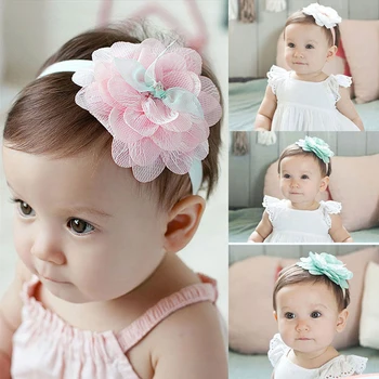 1 adet Sıcak Popüler Renkli Çocuk Bebek Kafa Bandı Dantel Çiçek Prenses saç Bandı Aksesuarları